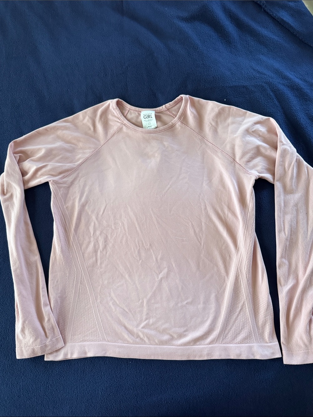 Athleta Girl Pale Pink Long-Sleeve Active Top